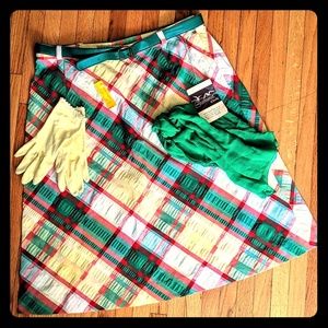Vintage 1974 Bright Plaid Skirt NWT